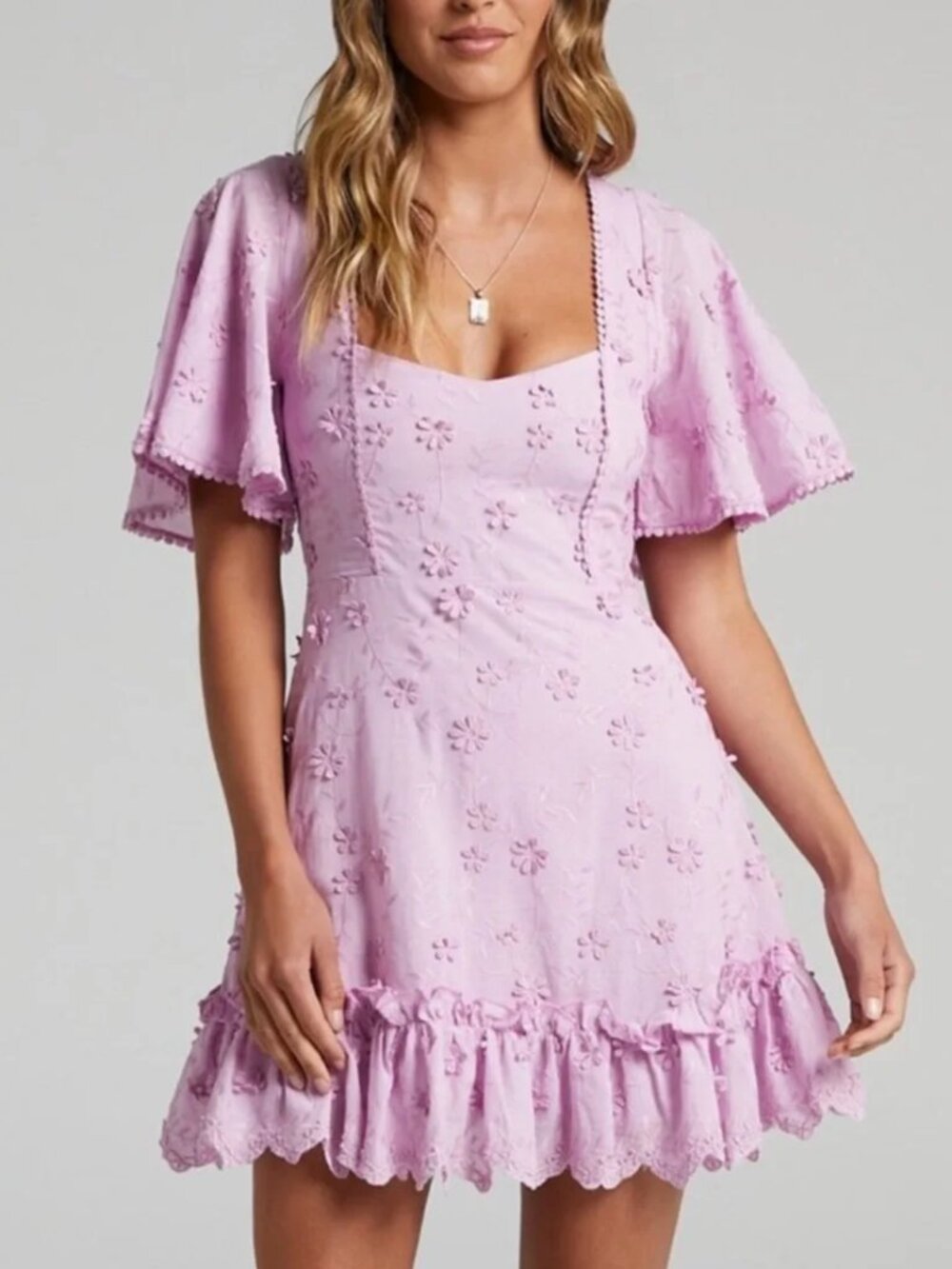 Showpo Fancy A Spritz Mini Dress in Lilac - Size US 6